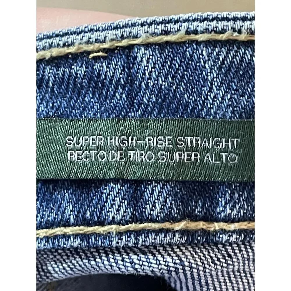 Wild Fable Jeans Womens 10 Blue Super‎ High Rise Straight Button Fly Distressed